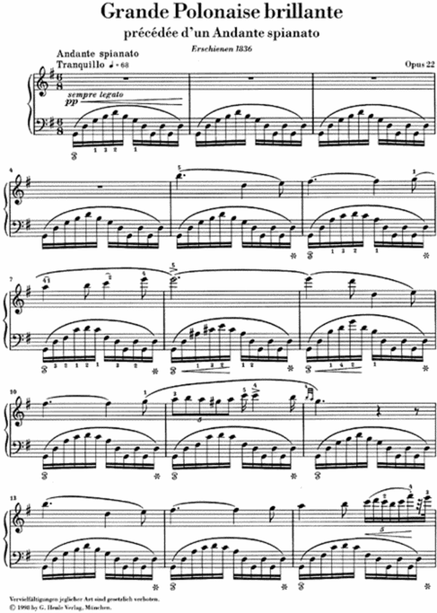 Andante Spianato and Grande Polonaise Brillante E Flat Major Op. 22