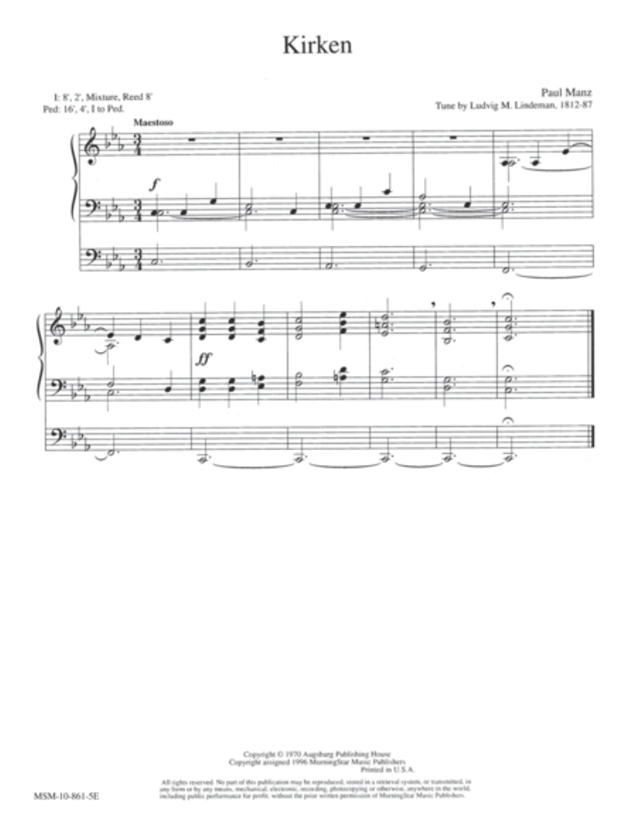 Kirken den er et gammelt Hus Organ scores gallery preview page 1