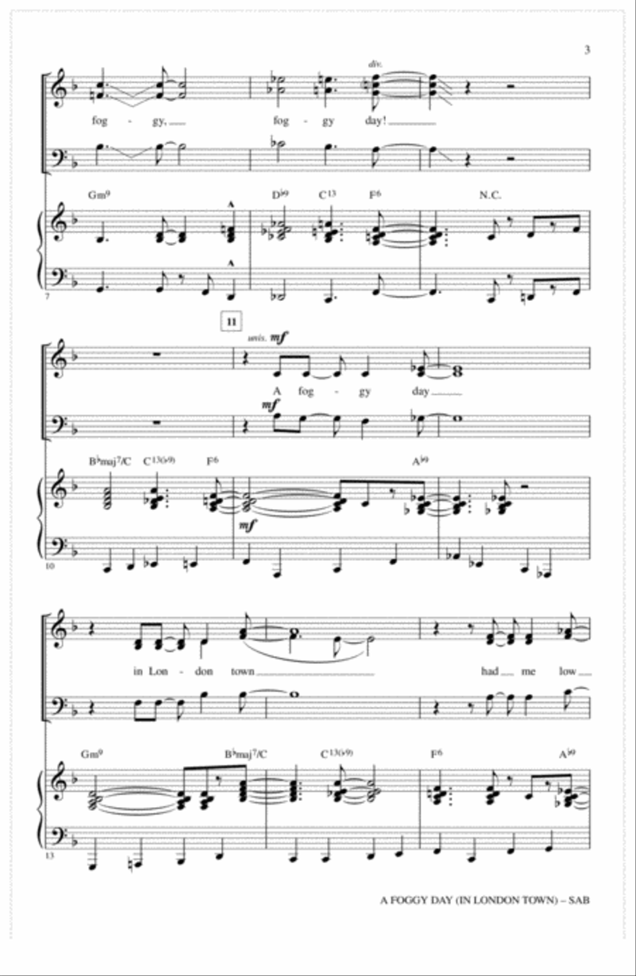 A Foggy Day (In London Town) 3-Part scores gallery preview page 2