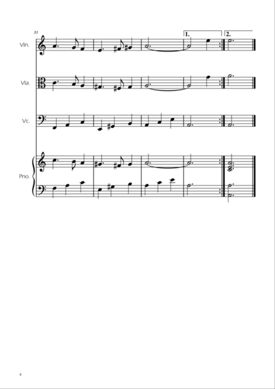 Greensleeves - Strings Trio w/ Piano String Trio scores gallery preview page 4