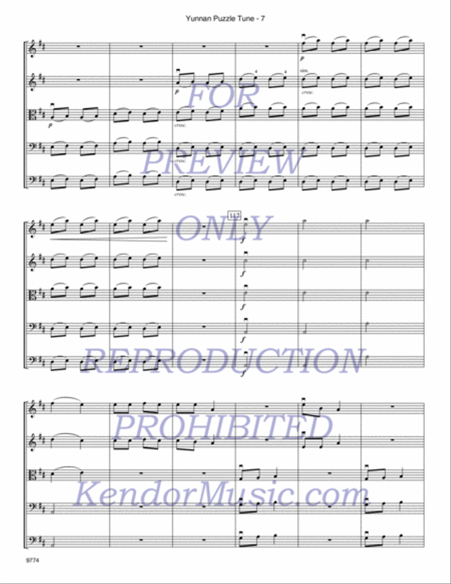 Yunnan Puzzle Tune String Orchestra scores gallery preview page 8