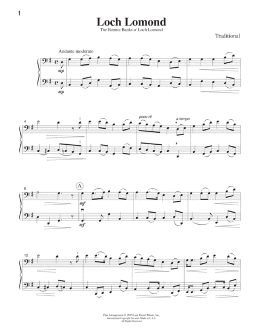 Loch Lomond for Cello Duet, Bassoon Duet or Cello and Bassoon Duet - Music for Two Bassoon scores gallery preview page 2