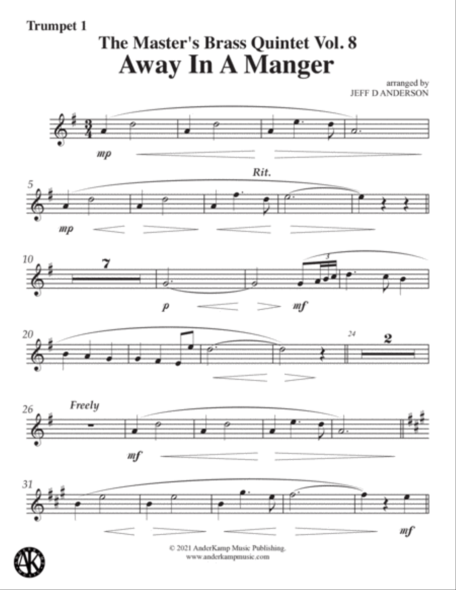 Away in a Manger for brass quintet Brass Quintet scores gallery preview page 6