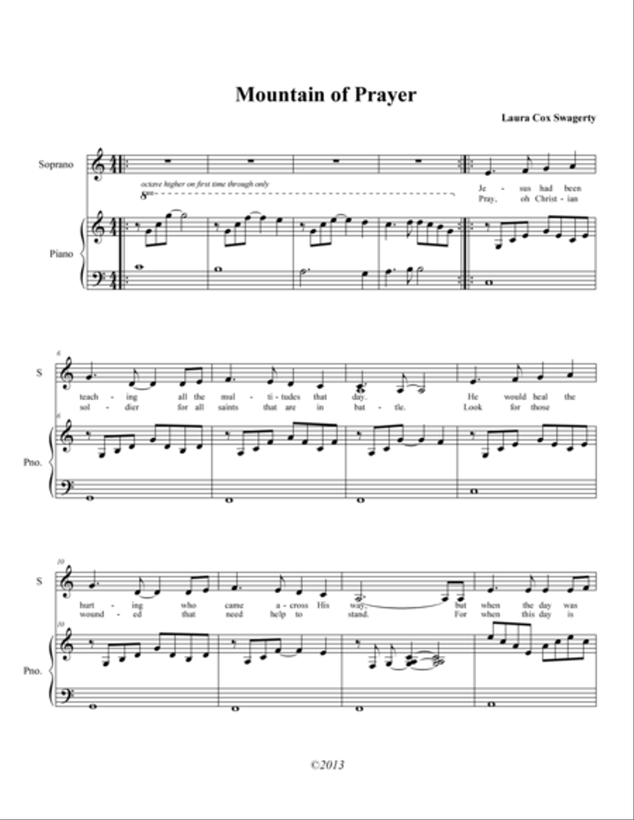 Mountain of Prayer Voice scores gallery preview page 1