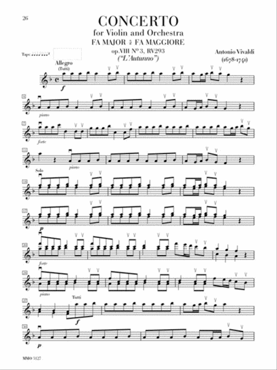 Vivaldi – “Le Quattre Stagioni” (“The Four Seasons”) for Violin and Orchestra Violin scores gallery preview page 5