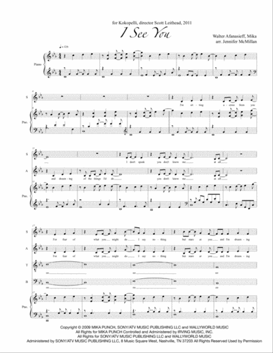 I See You I See You 4-Part scores gallery preview page 1