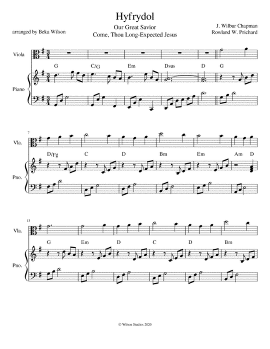 Come Thou Long-Expected Jesus--viola solo image number null