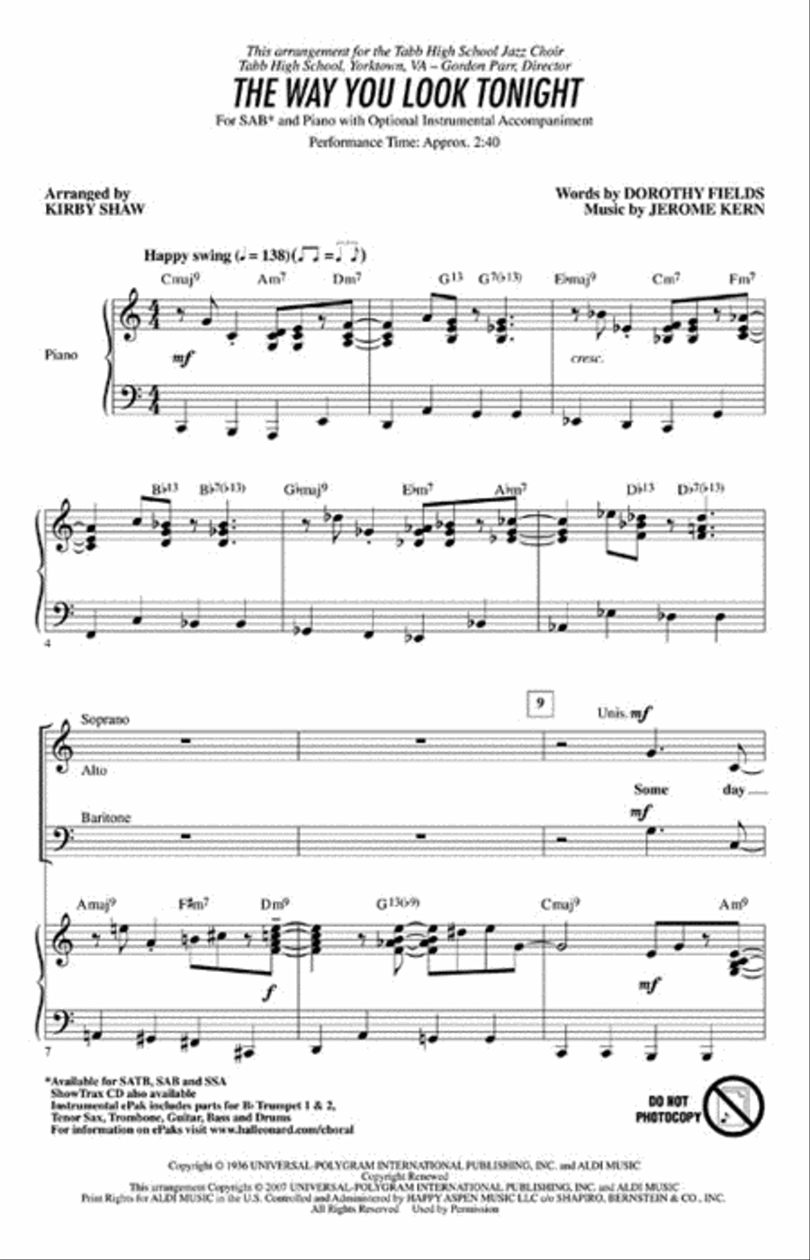 The Way You Look Tonight The Way You Look Tonight 3-Part scores gallery preview page 3