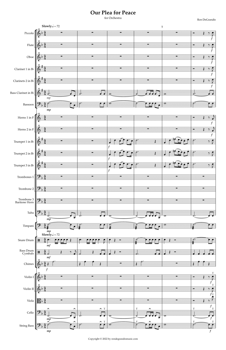 Our Plea for Peace Full Orchestra scores gallery preview page 1