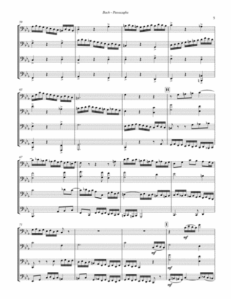 Passacaglia in C minor BWV 582 for Tuba Quartet
