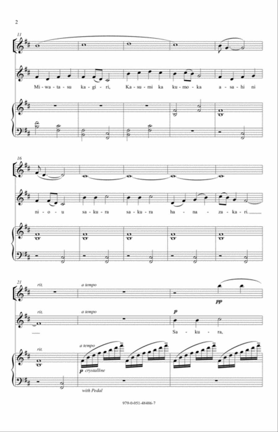 Sakura Sakura Unison Choir scores gallery preview page 2