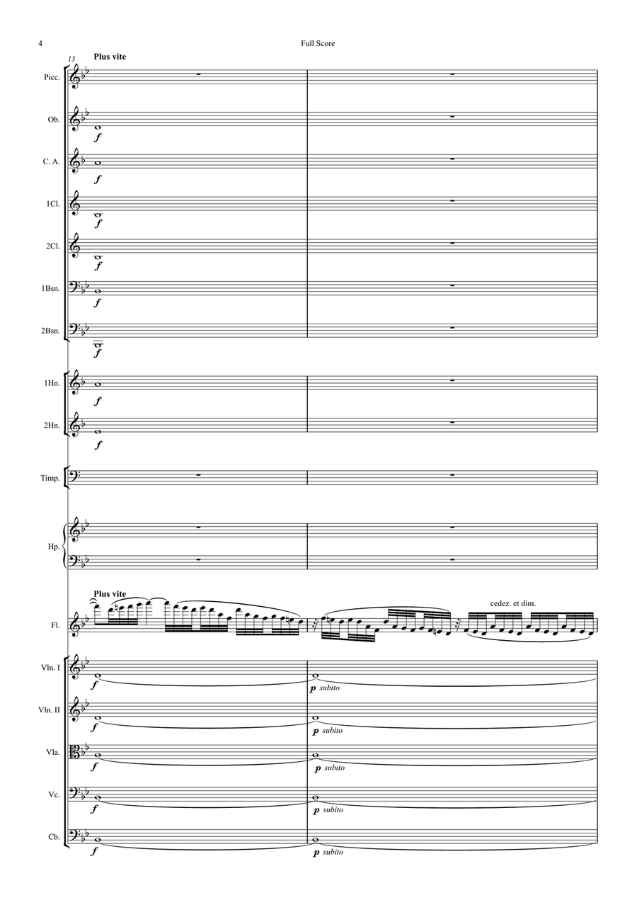Fantasie for Flute & Symphony Orchestra (arr.) Full Score Chamber Orchestra scores gallery preview page 4