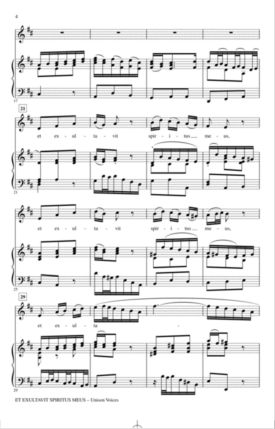 Et Exultavit Spiritus Meus Unison Choir scores gallery preview page 2
