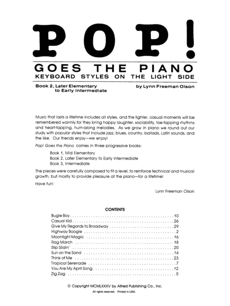 Pop! Goes the Piano, Book 2