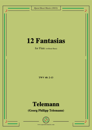 Telemann-12 Fantasias,TWV 40 No.2-No.13