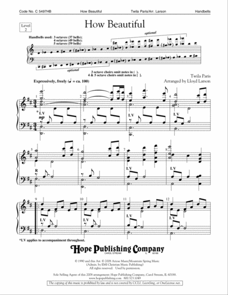 How Beautiful Choir scores gallery preview page 1