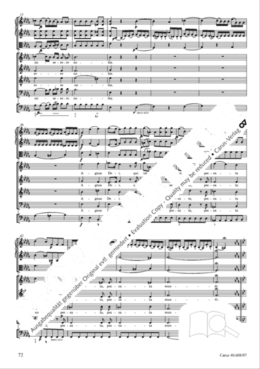 Missa Sancti Bernardi von Offida in B 4-Part scores gallery preview page 87