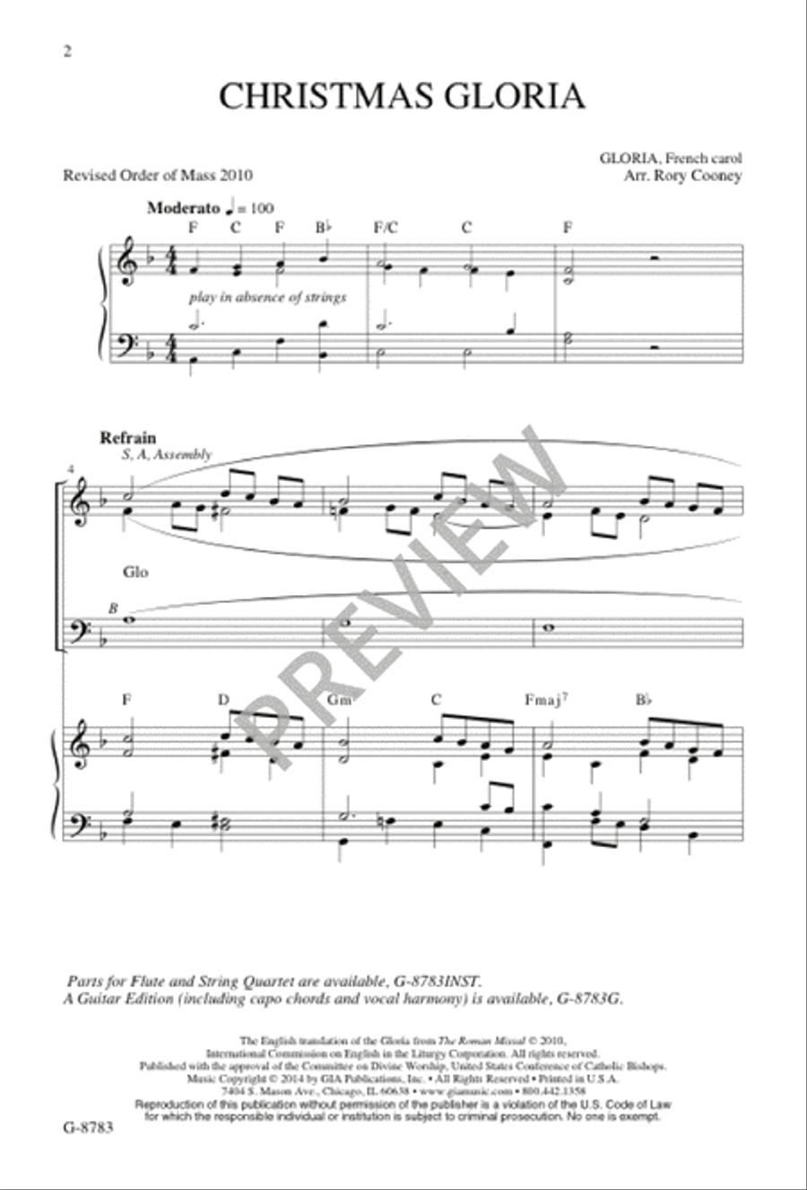 Christmas Gloria 3-Part scores gallery preview page 3