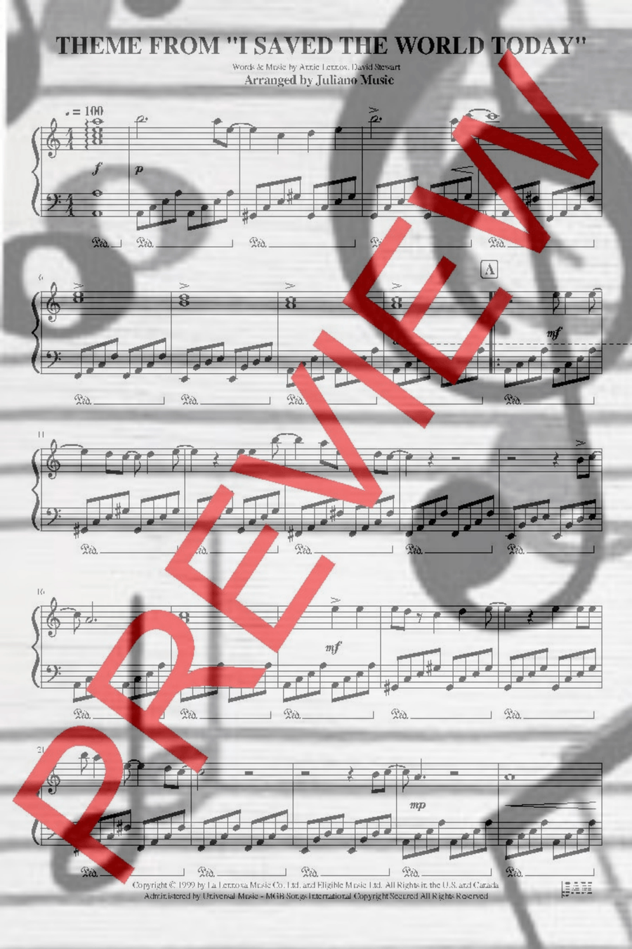 I Saved The World Today Easy Piano scores gallery preview page 2