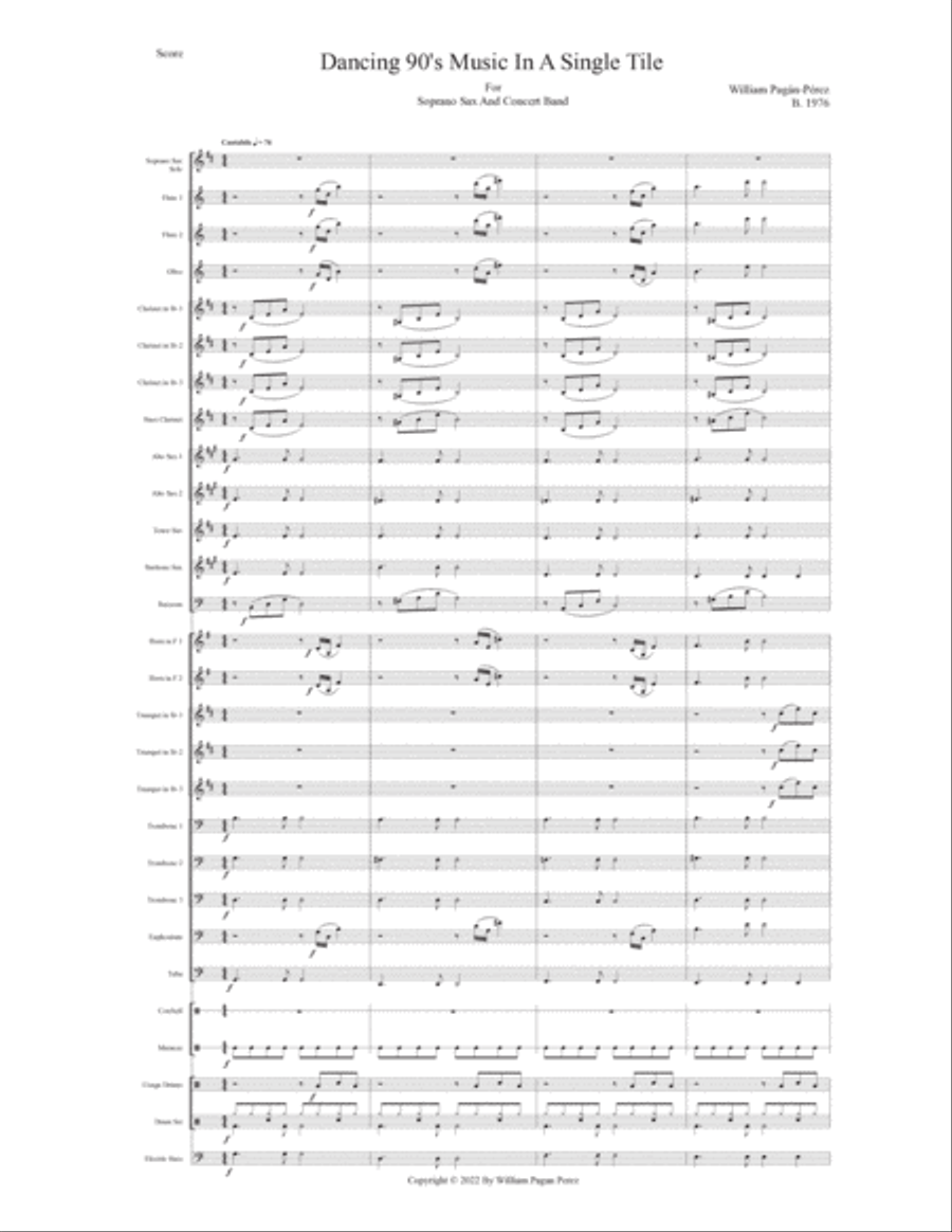 Dancing 90’s Music In A Single Tile Concert Band scores gallery preview page 2