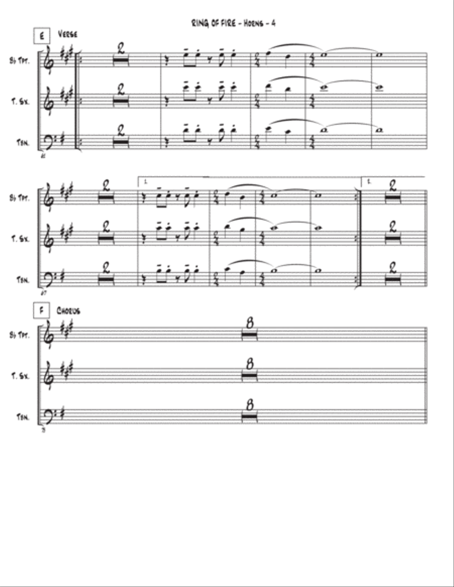 Ring Of Fire Ring Of Fire Tenor Saxophone scores gallery preview page 4