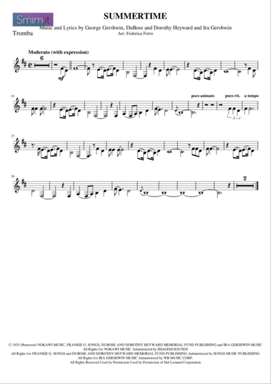 Summertime Summertime Trumpet Duet scores gallery preview page 3
