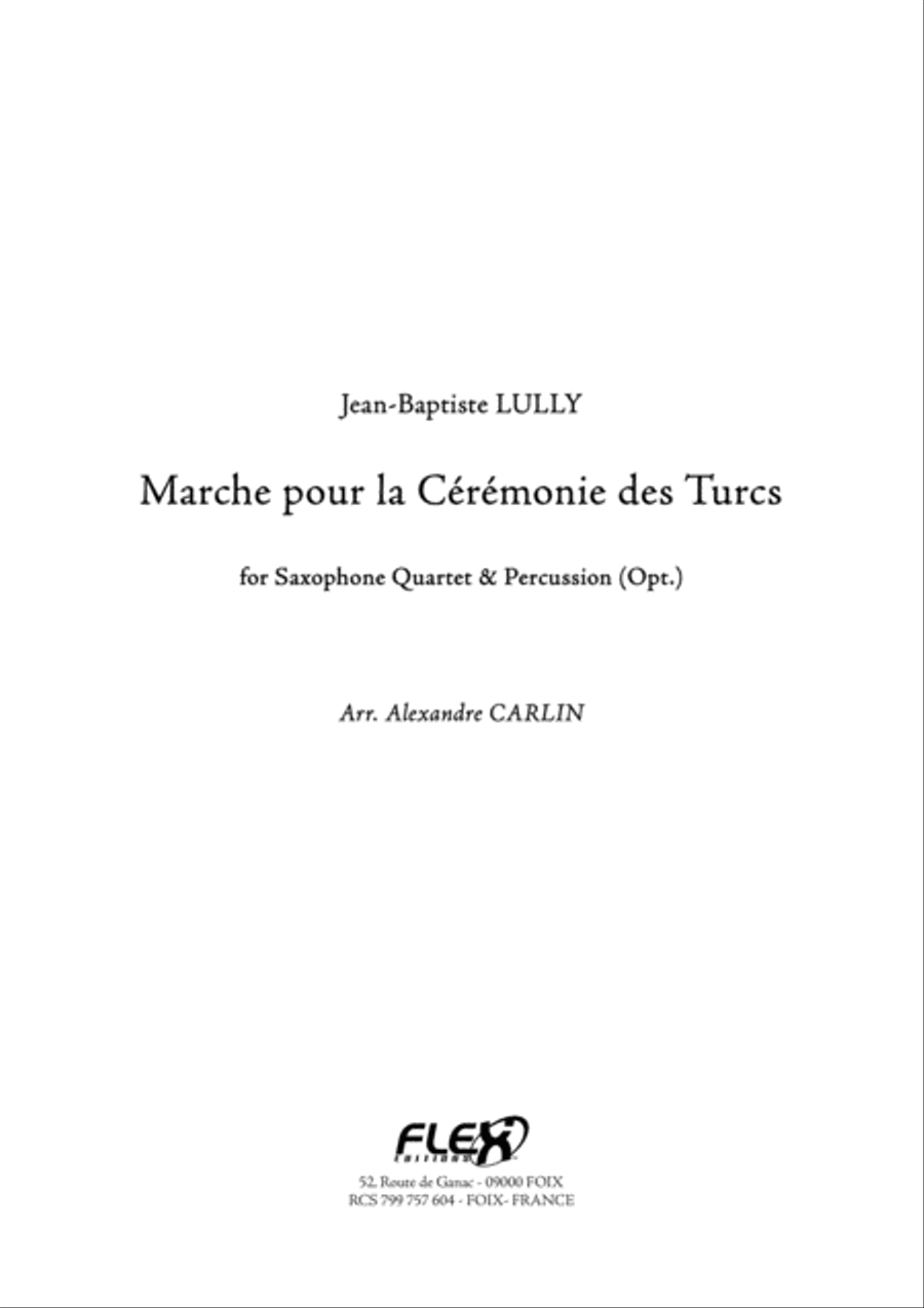 Marche pour la Ceremonie des Turcs Tenor Saxophone scores gallery preview page 1
