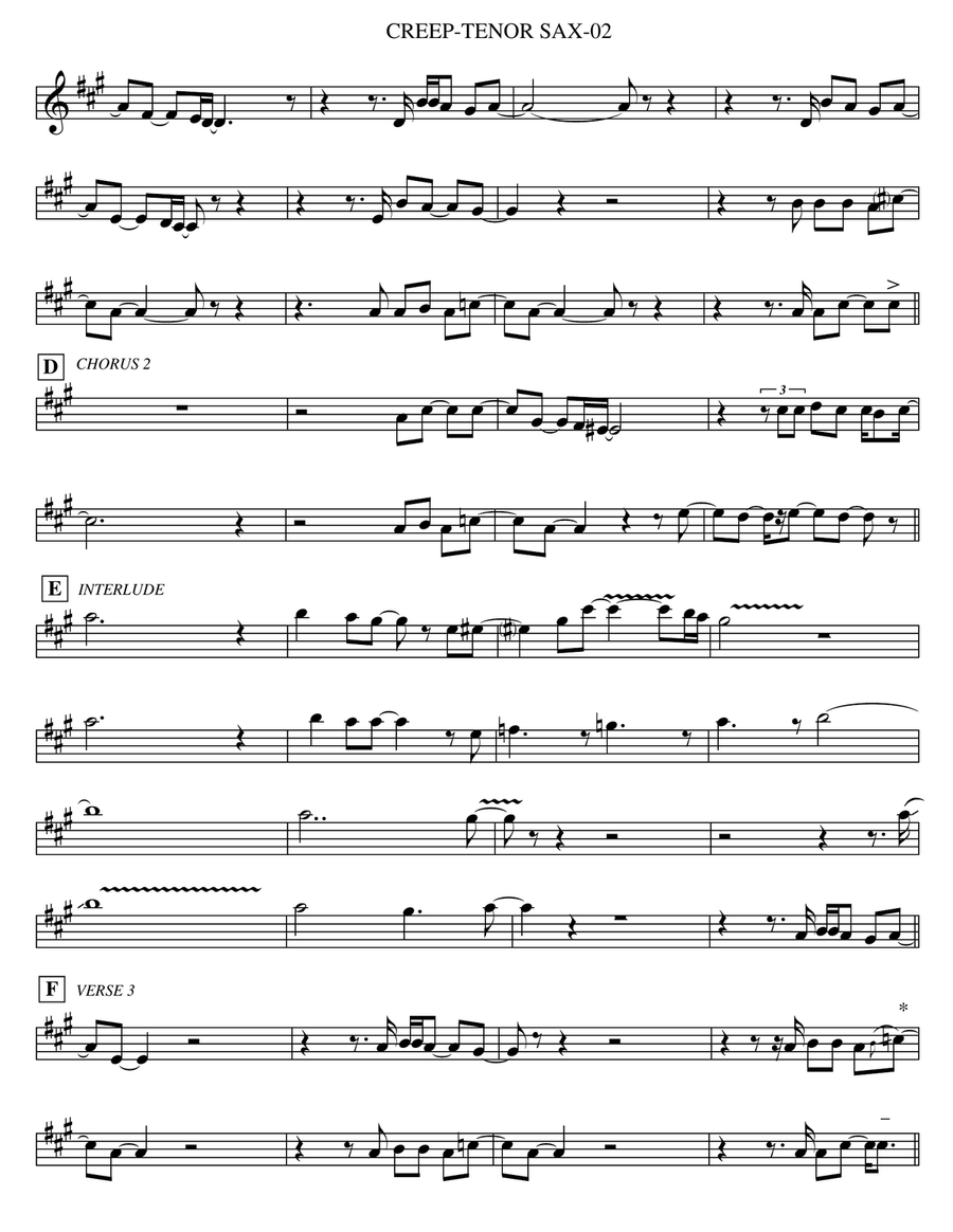 Creep Creep Tenor Saxophone scores gallery preview page 2