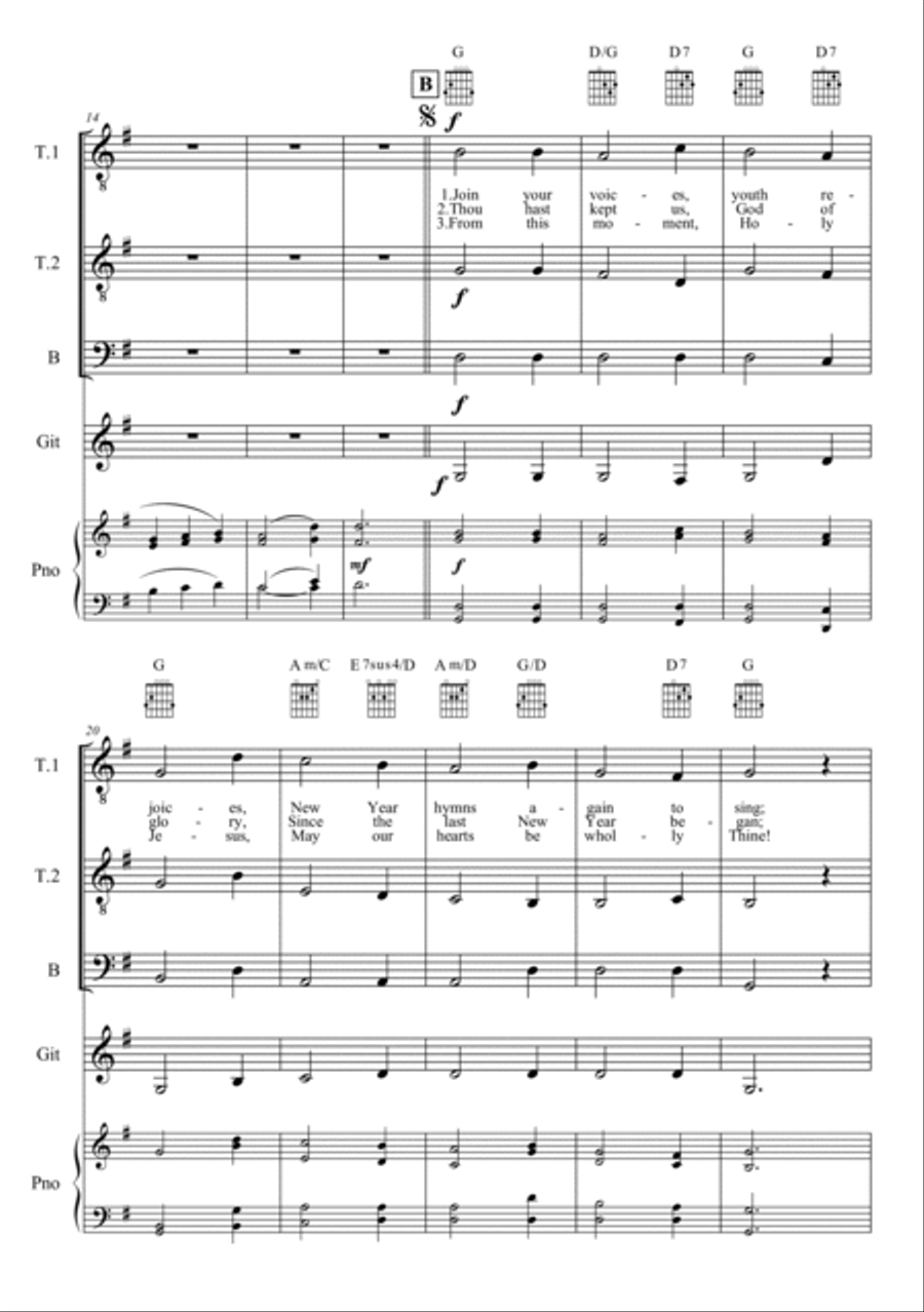 New Year's Hymn TTBB scores gallery preview page 2