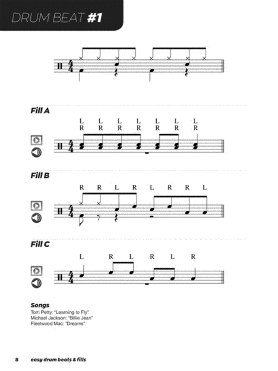 Easy Drum Beats & Fills Percussion scores gallery preview page 3