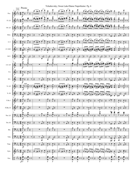 Swan Lake Danse Napolitaine (Band) - Extra Score
