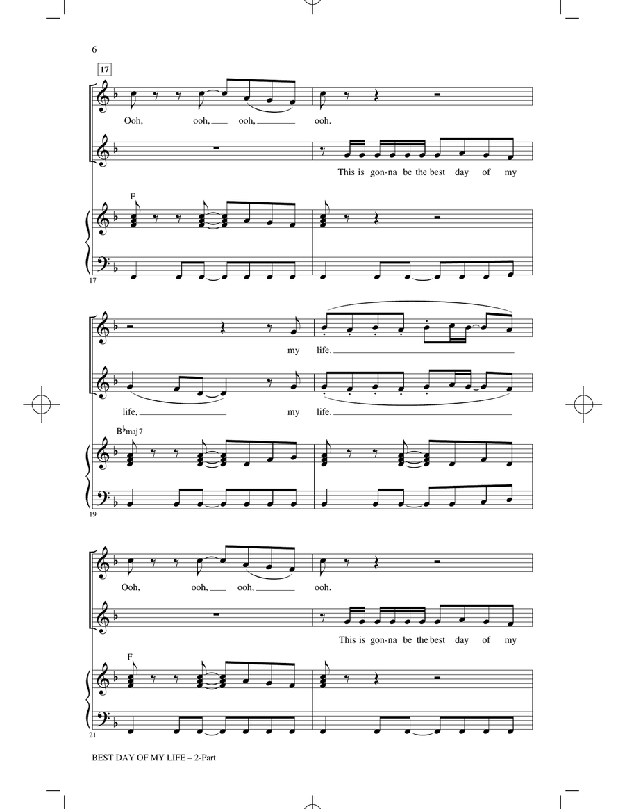 Best Day Of My Life (arr. Audrey Snyder) 2-Part scores gallery preview page 4