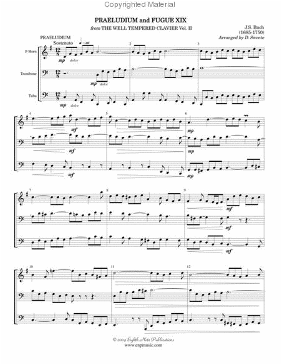 Praeludium and Fugue XIX Brass Trio scores gallery preview page 2