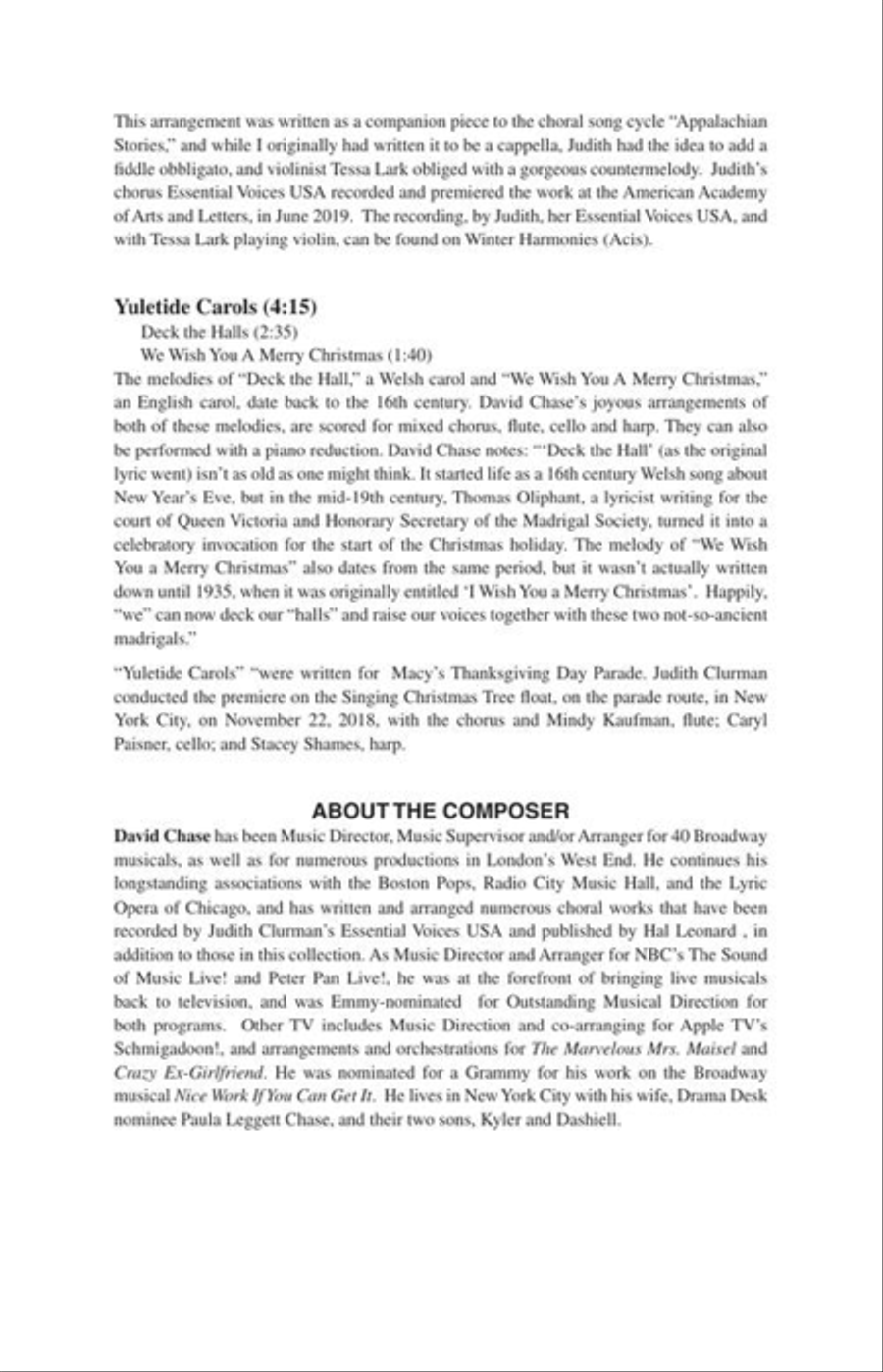 Sing Christmas - The Carol Arrangements of David Chase 4-Part scores gallery preview page 5