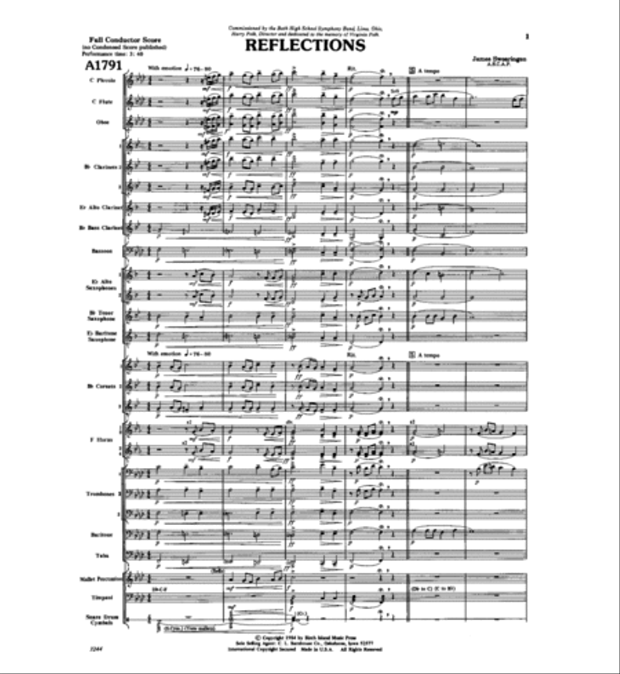 Reflections Concert Band scores gallery preview page 2