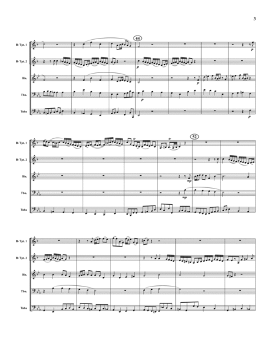 Sleepers, Wake! Brass Quintet scores gallery preview page 3
