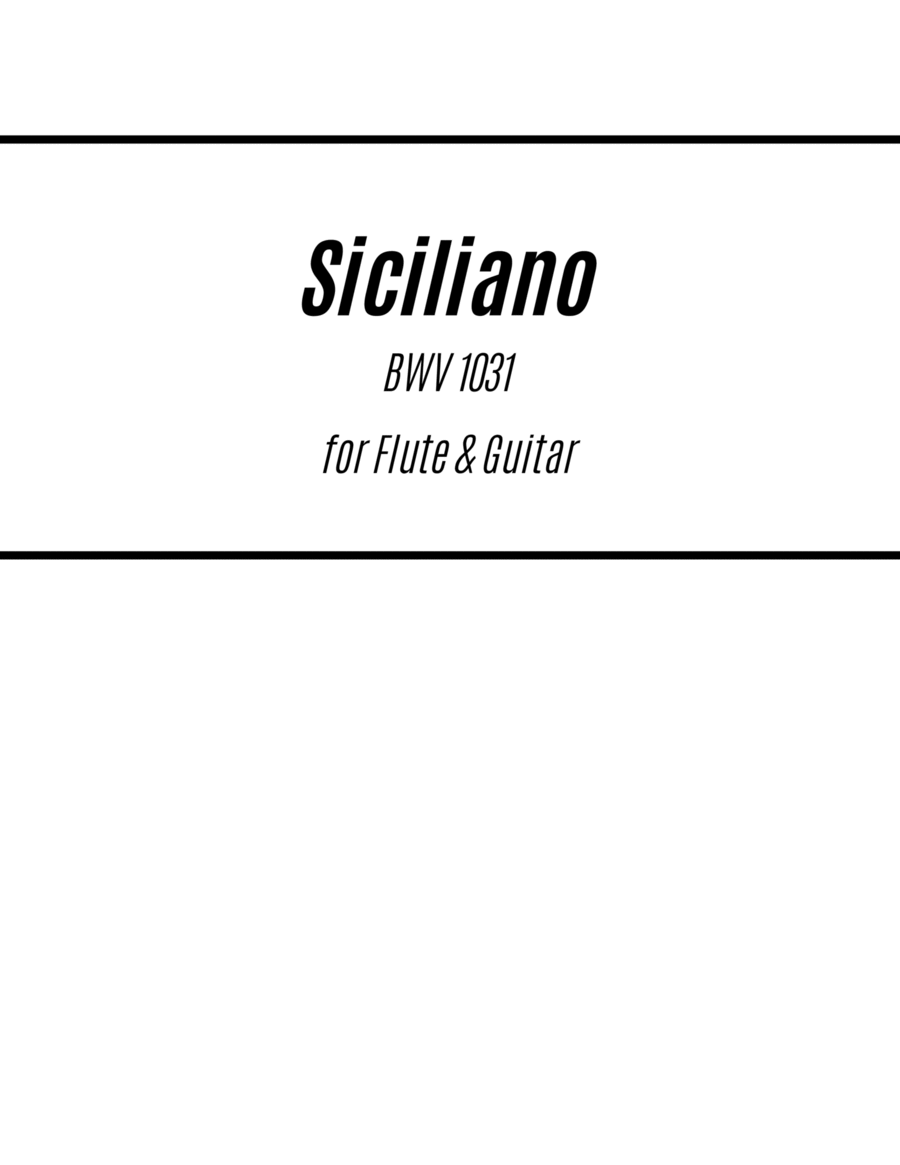 Siciliano BWV1031 (for Flute and Guitar) image number null