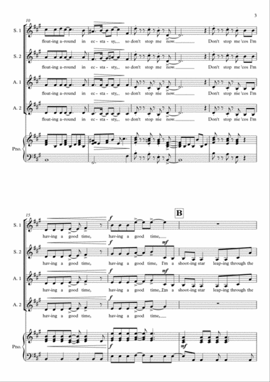 Don't Stop Me Now SSAA scores gallery preview page 3