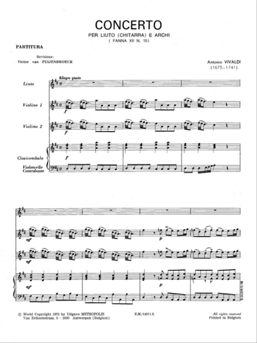 Concerto in D Major for Guitar and Orchestra (Full Score and Parts) Orchestra scores gallery preview page 2