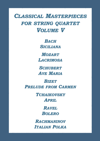 String Quartet Classical Masterpieces Volume V image number null
