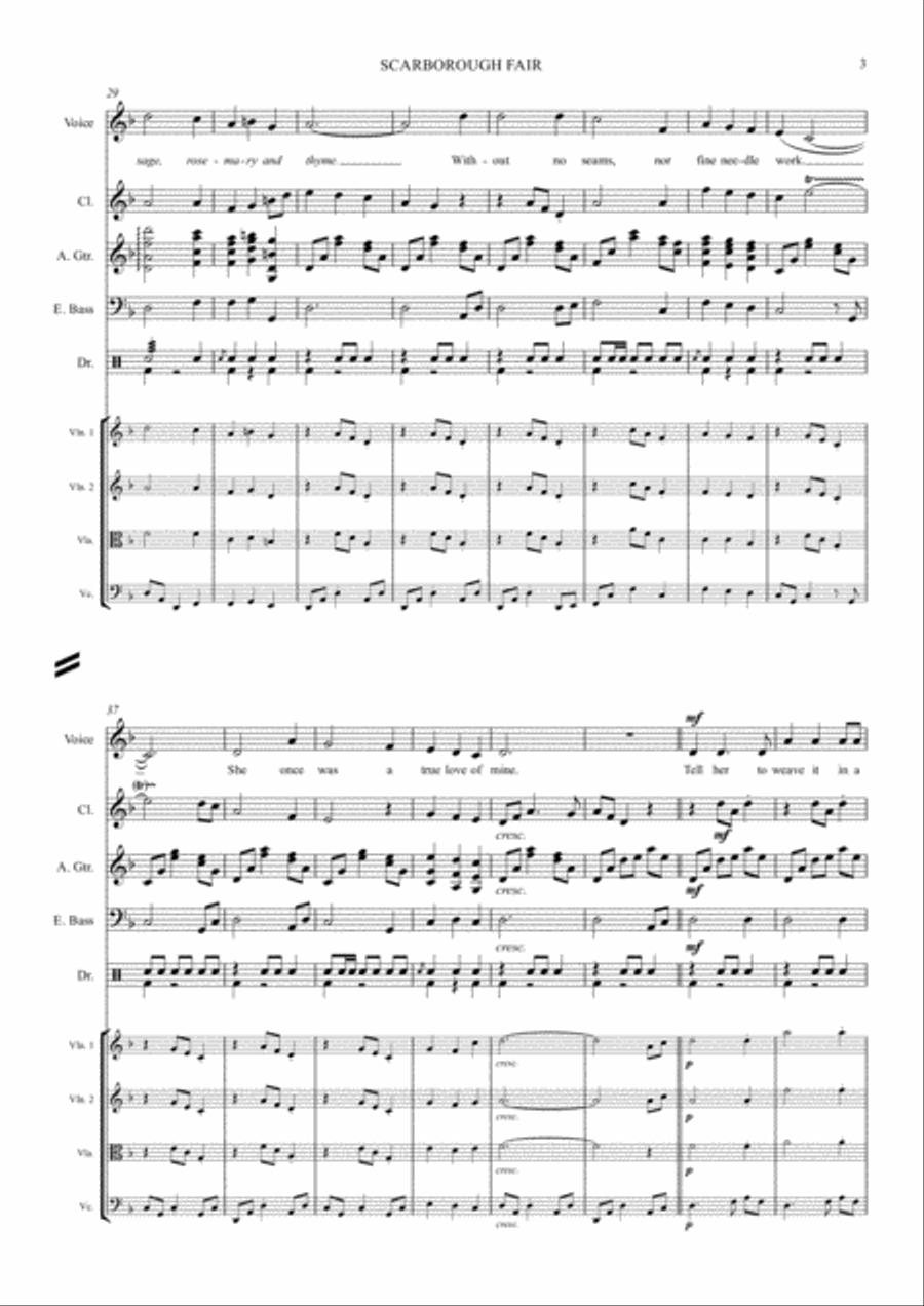 SCARBOROUGH FAIR SCARBOROUGH FAIR Large Ensemble scores gallery preview page 3