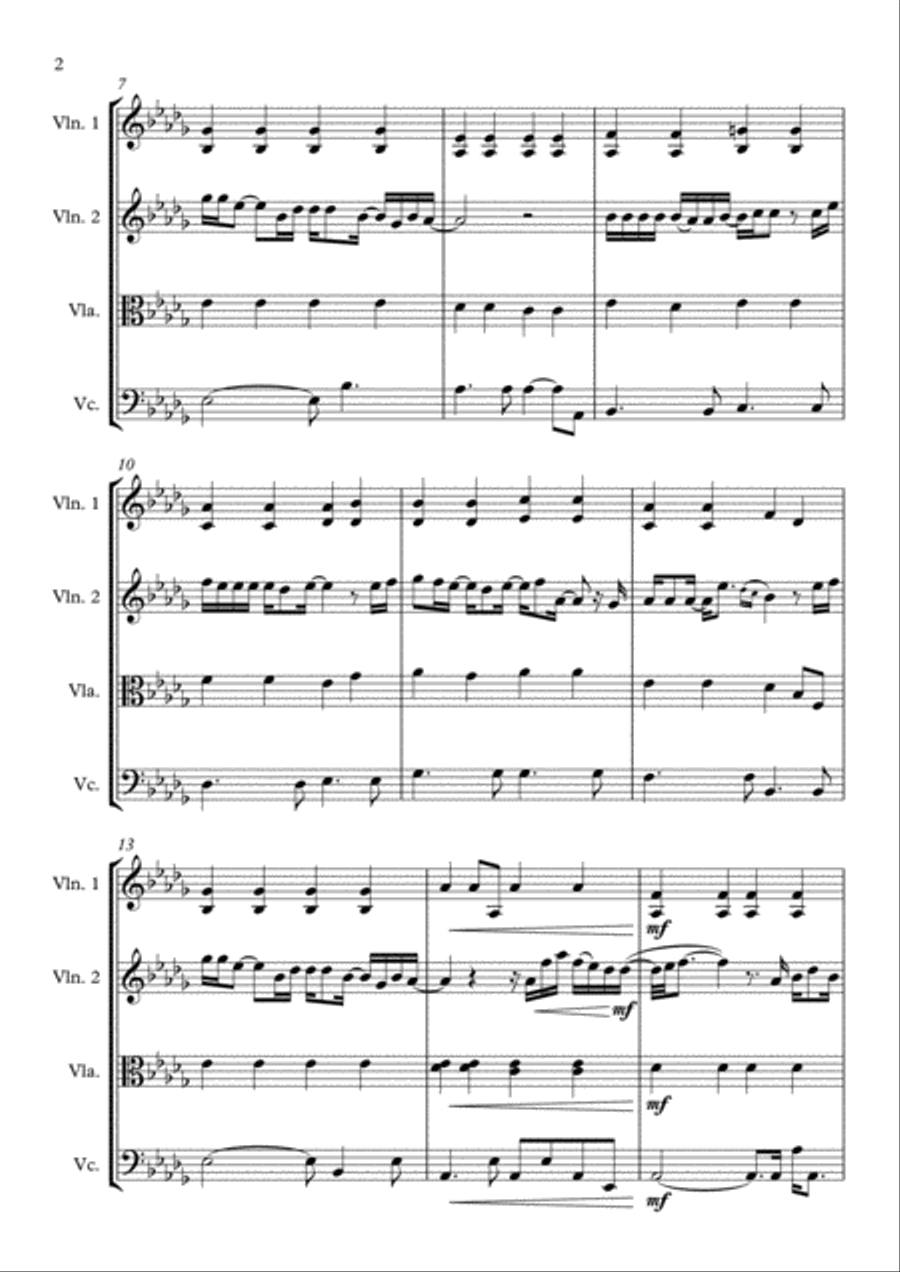 Against All Odds (take A Look At Me Now) String Quartet scores gallery preview page 2