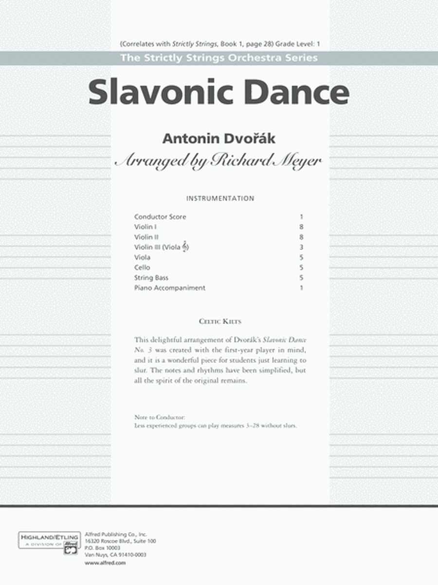 Slavonic Dance: Score