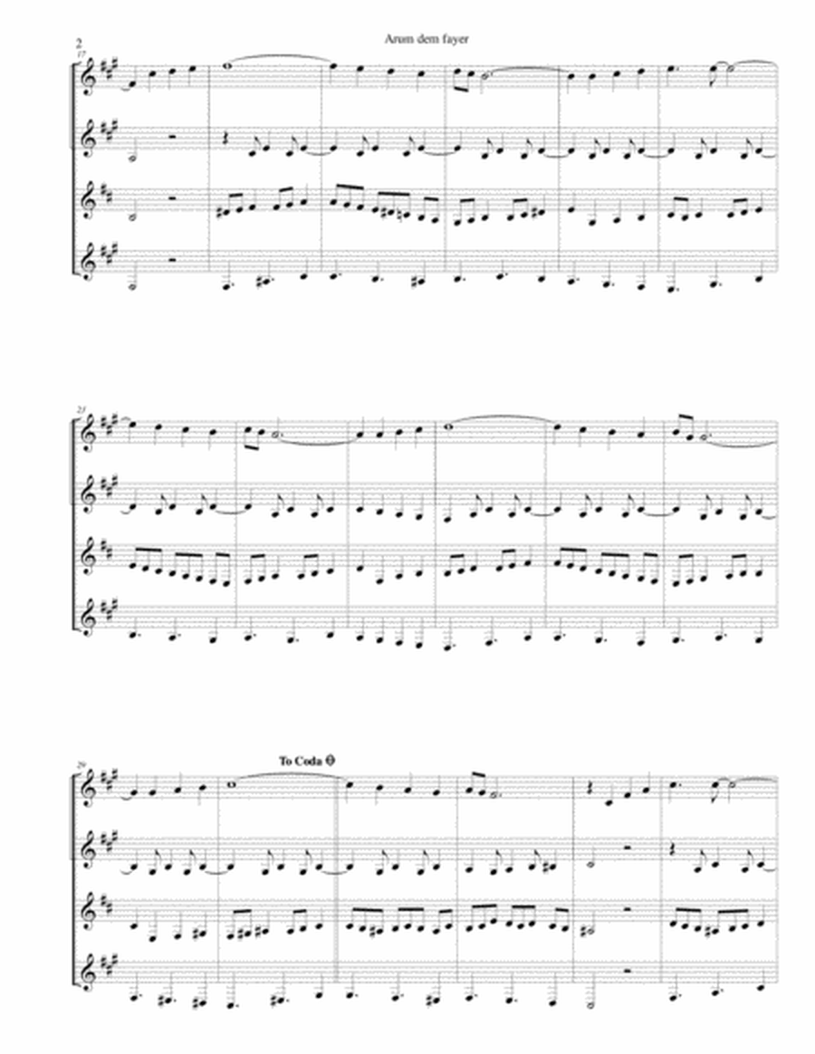 Arum Dem Fayer - For Clarinet Quartet image number null