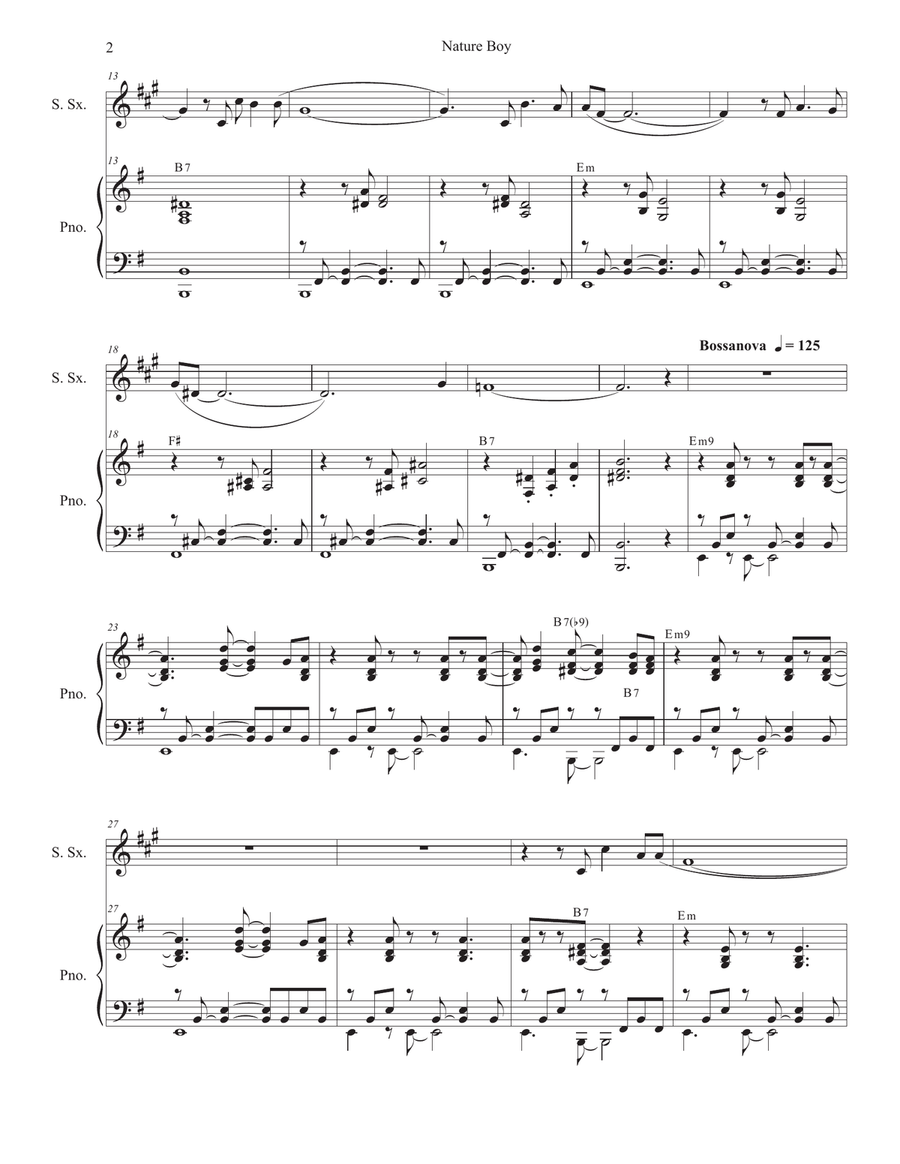 Nature Boy Soprano Saxophone scores gallery preview page 2