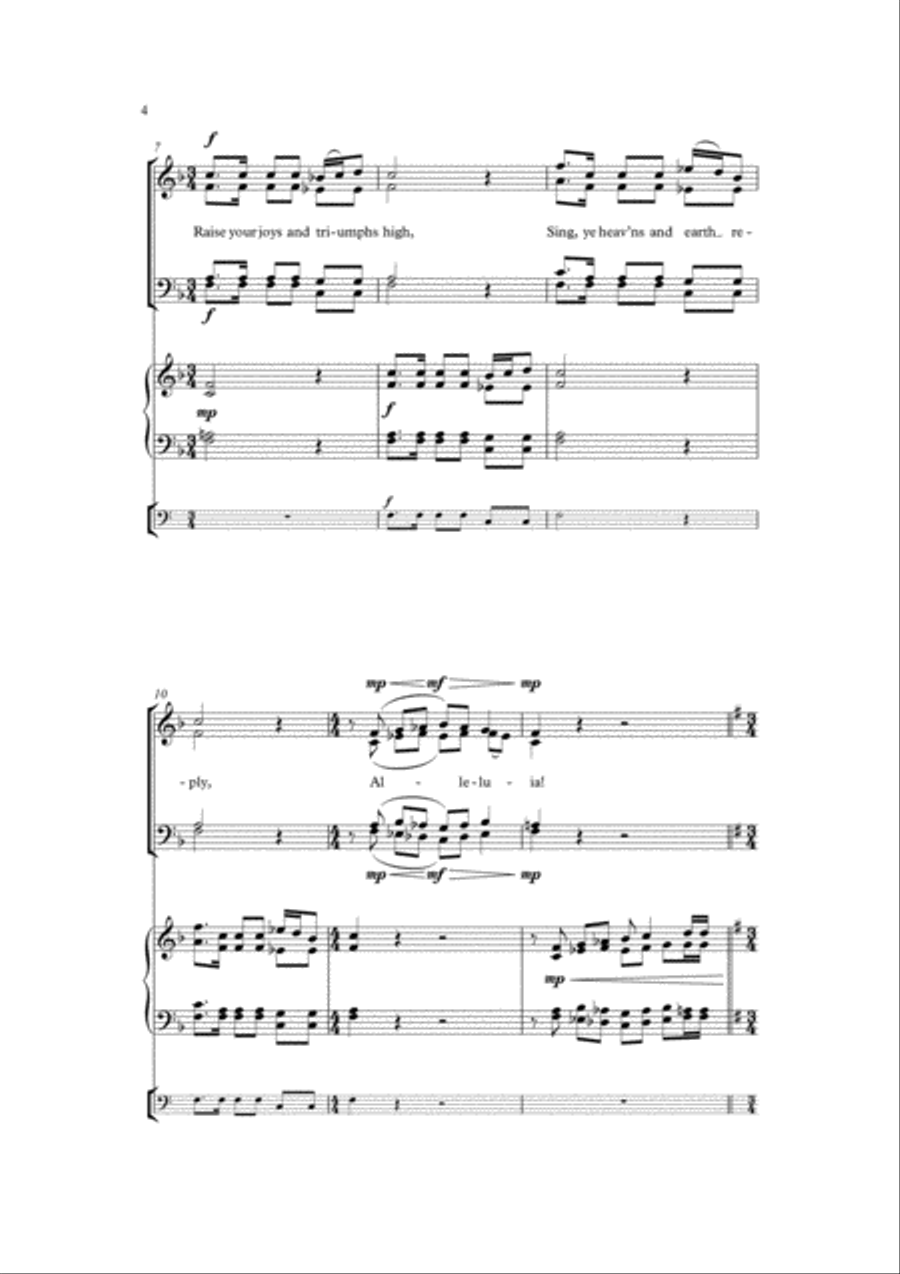 Christ the Lord is ris'n today 4-Part scores gallery preview page 3