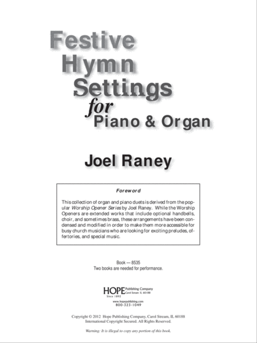 Festive Hymn Settings for Piano and Organ (2 books needed) Organ scores gallery preview page 2