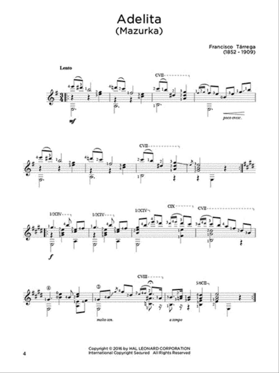First pieces online for classical guitar