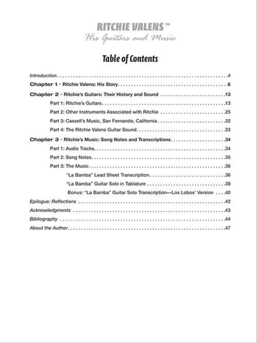 Ritchie Valens Ritchie Valens Guitar Tablature scores gallery preview page 3