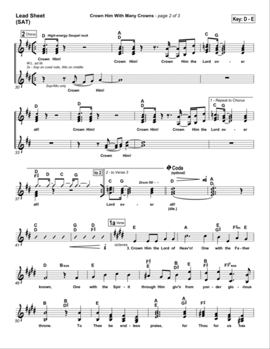 Crown Him with Many Crowns Piano scores gallery preview page 2